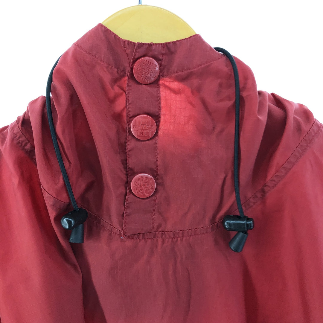 90'S Ralph Lauren CHAPS Ripstop Anorak Parka Men's M Size Vintage Nylon red type Vintage Second Hand