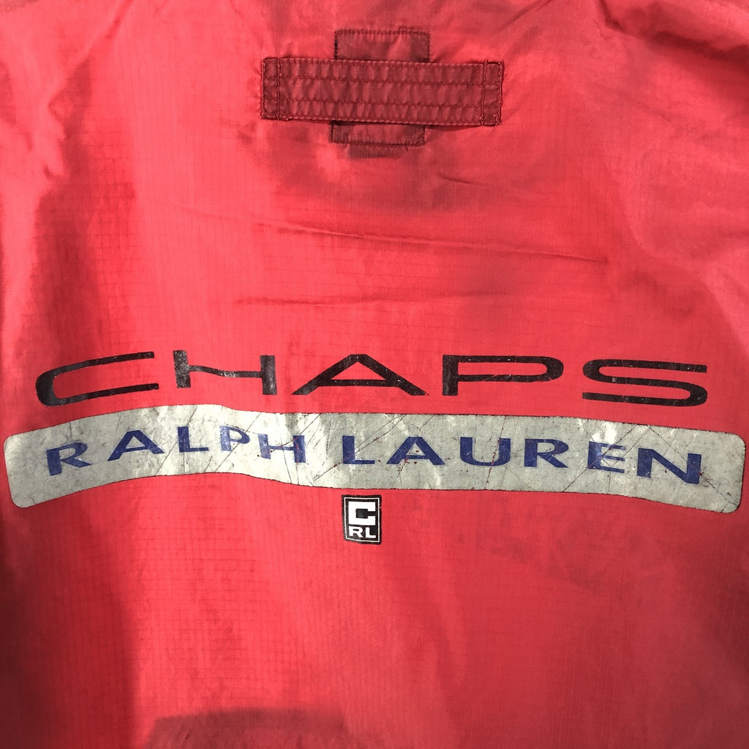 90'S Ralph Lauren CHAPS Ripstop Anorak Parka Men's M Size Vintage Nylon red type Vintage Second Hand