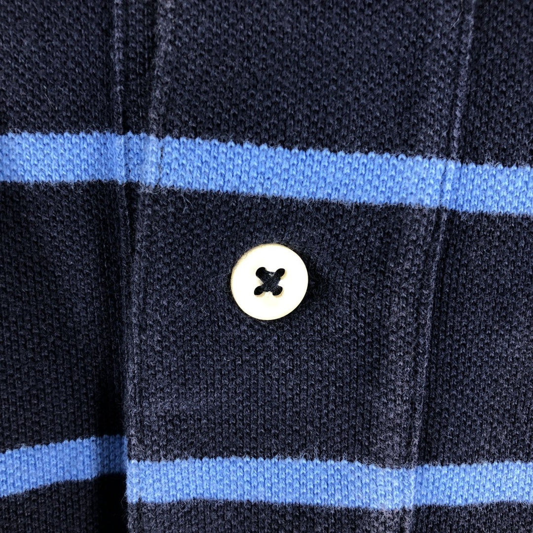 Ralph Lauren POLO by Ralph Lauren short sleeve striped polo shirt, men's size L cotton navy blue type Vintage Second Hand