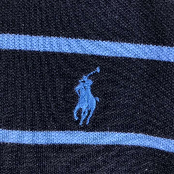 Ralph Lauren POLO by Ralph Lauren short sleeve striped polo shirt, men's size L cotton navy blue type Vintage Second Hand
