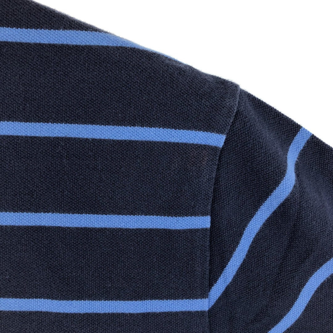 Ralph Lauren POLO by Ralph Lauren short sleeve striped polo shirt, men's size L cotton navy blue type Vintage Second Hand