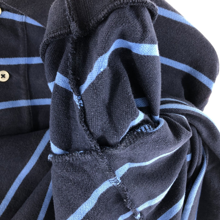 Ralph Lauren POLO by Ralph Lauren short sleeve striped polo shirt, men's size L cotton navy blue type Vintage Second Hand