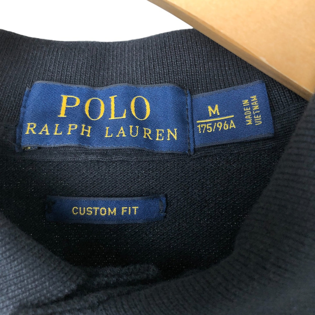 Ralph Lauren POLO RALPH LAUREN CUSTOM FIT short sleeve polo shirt men's M equivalent cotton black type Vintage Second Hand