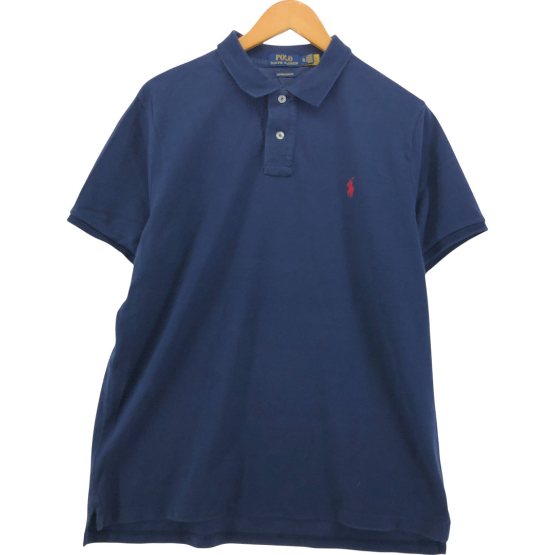 Ralph Lauren POLO RALPH LAUREN short sleeve polo shirt men's XL equivalent cotton Navy blue Vintage Second Hand