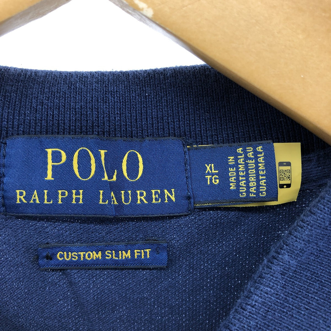 Ralph Lauren POLO RALPH LAUREN short sleeve polo shirt men's XL equivalent cotton Navy blue Vintage Second Hand