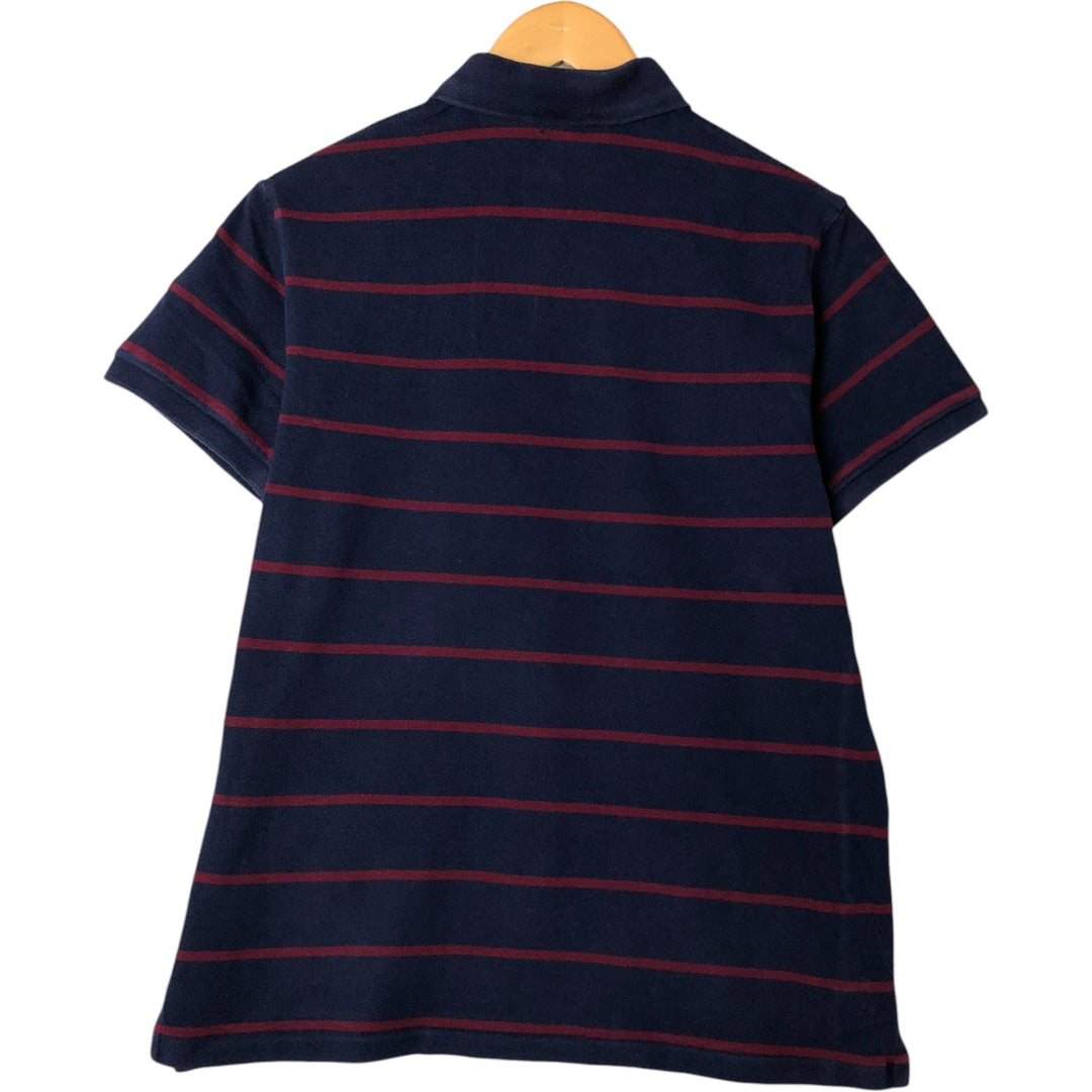 Ralph Lauren POLO RALPH LAUREN CUSTOM SLIM FIT short sleeve striped polo shirt men's size L cotton navy blue type Vintage Second Hand