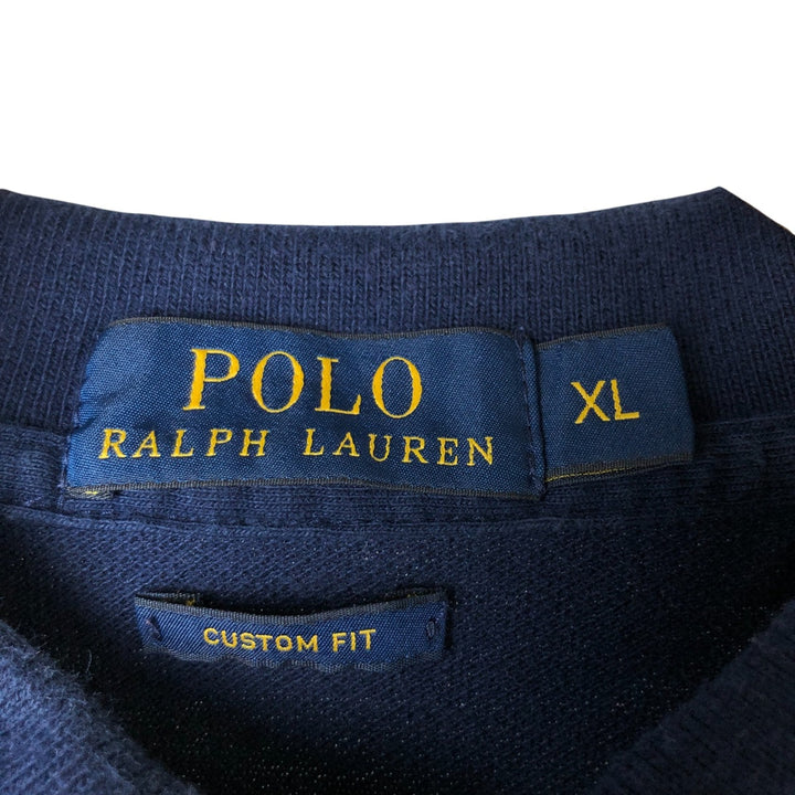 Ralph Lauren POLO RALPH LAUREN CUSTOM FIT short sleeve polo shirt men's XL equivalent cotton navy blue type Vintage Second Hand