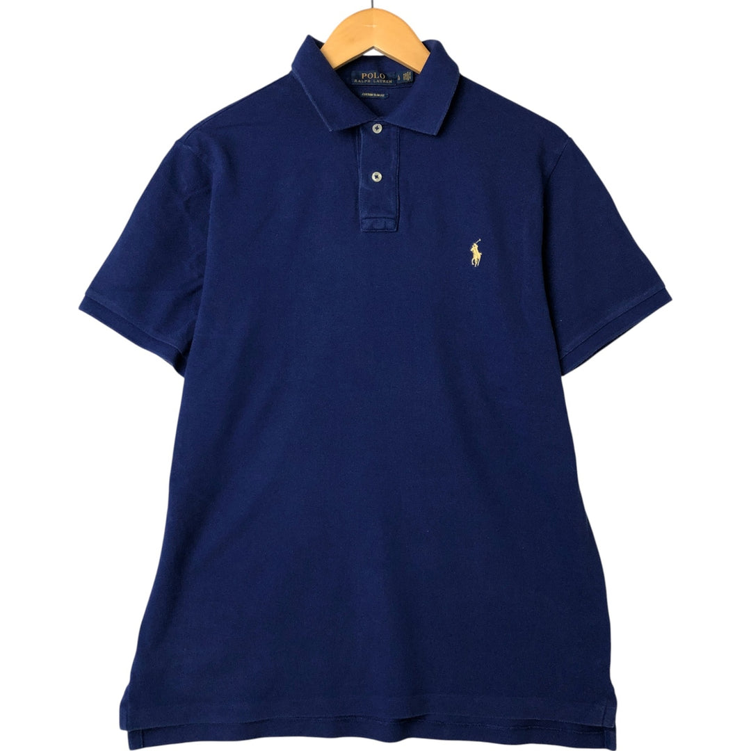 Ralph Lauren POLO RALPH LAUREN CUSTOM SLIM FIT short sleeve polo shirt, men's size L unclear Purple type blue-purple Vintage Second Hand