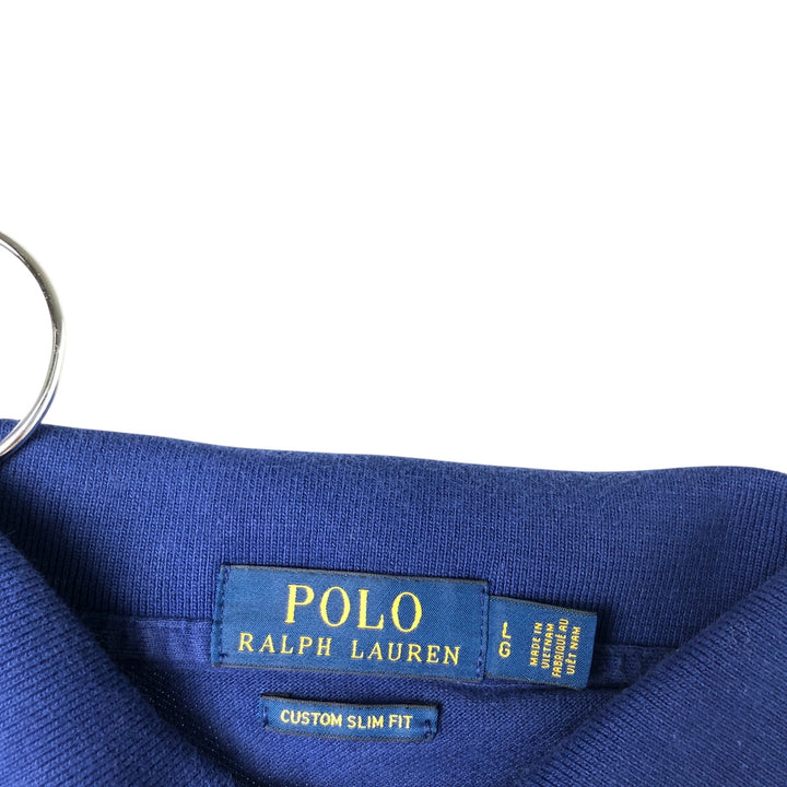 Ralph Lauren POLO RALPH LAUREN CUSTOM SLIM FIT short sleeve polo shirt, men's size L unclear Purple type blue-purple Vintage Second Hand