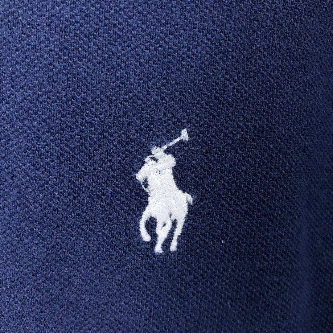 Ralph Lauren POLO RALPH LAUREN CUSTOM FIT short sleeve polo shirt men's size L cotton navy blue type Vintage Second Hand