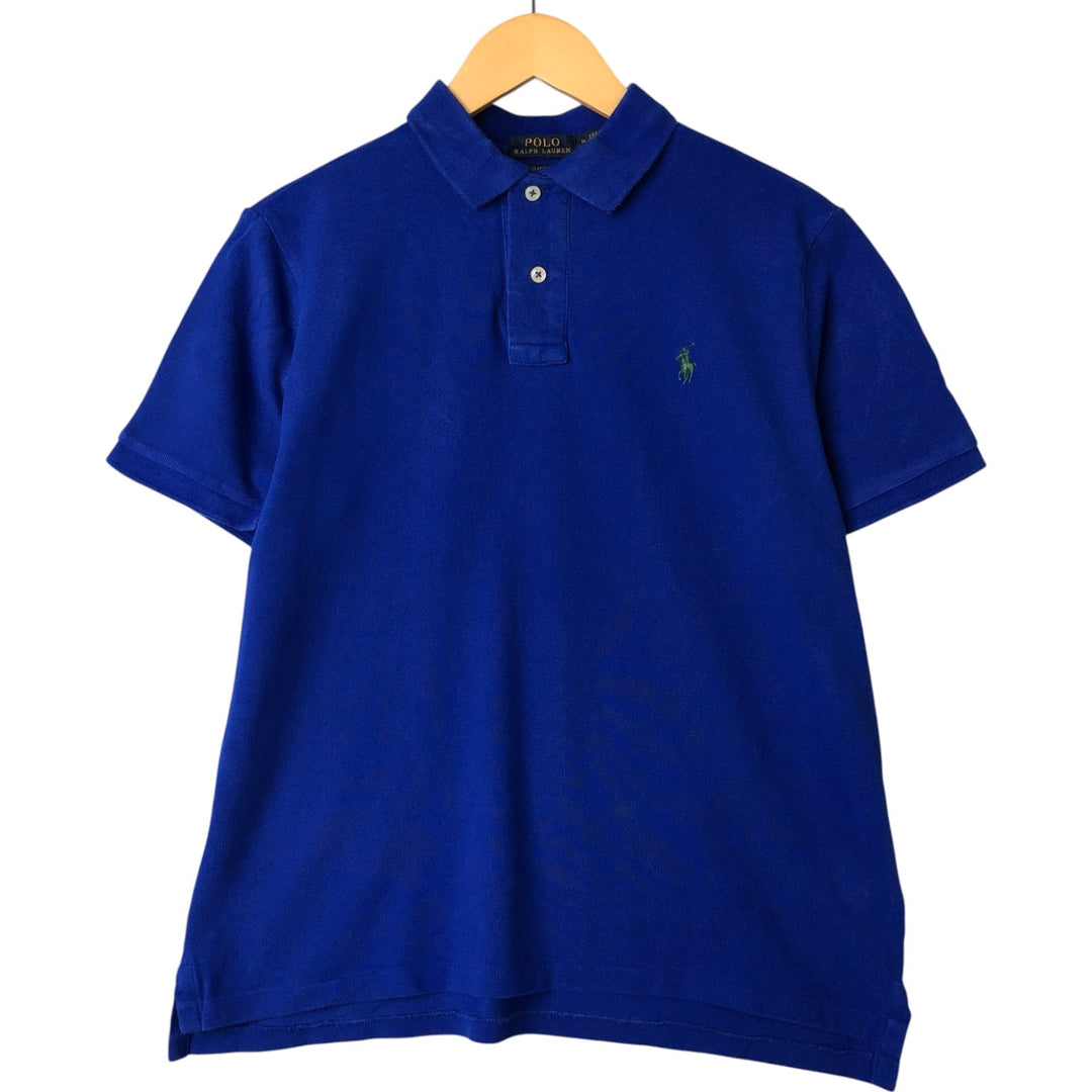 Ralph Lauren POLO RALPH LAUREN CLASSIC FIT short sleeve polo shirt, men's size M cotton blue type Vintage Second Hand