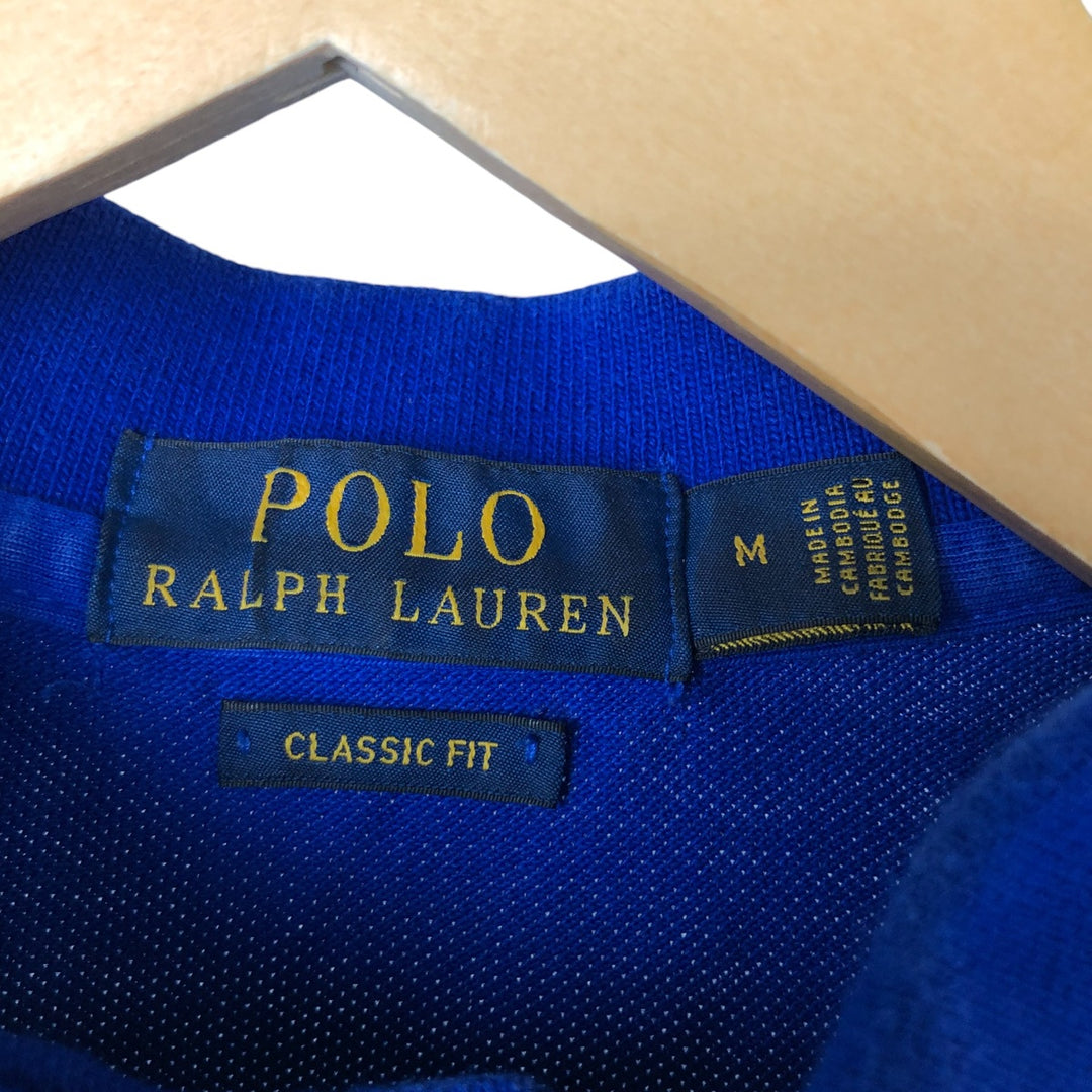 Ralph Lauren POLO RALPH LAUREN CLASSIC FIT short sleeve polo shirt, men's size M cotton blue type Vintage Second Hand