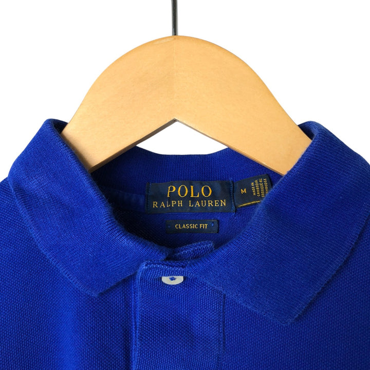 Ralph Lauren POLO RALPH LAUREN CLASSIC FIT short sleeve polo shirt, men's size M cotton blue type Vintage Second Hand