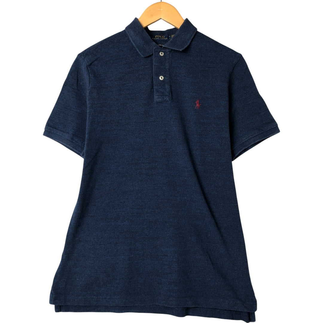 Ralph Lauren POLO RALPH LAUREN CLASSIC FIT short sleeve polo shirt, men's size M cotton navy blue type Vintage Second Hand