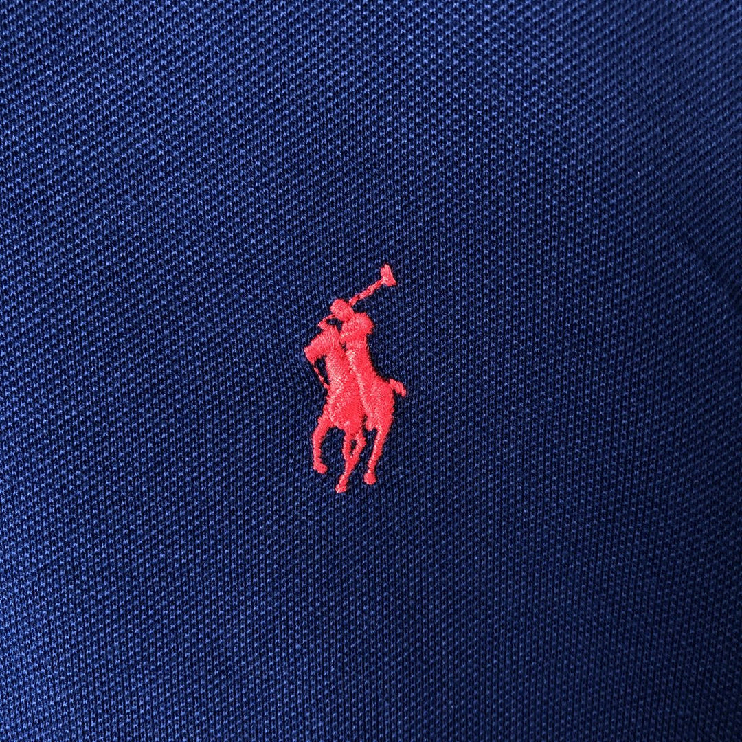 Ralph Lauren POLO RALPH LAUREN SLIM FIT short sleeve polo shirt, men's size M cotton navy blue type Vintage Second Hand