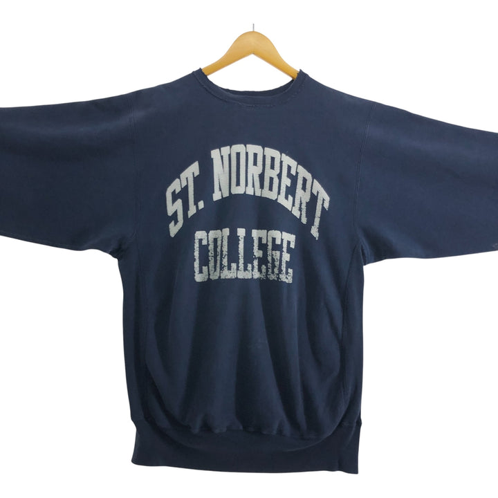 90'S Champion Reverse Weave Embroidered Tag College Sweatshirt Trainer Made in USA Men's XXL Vintage cotton navy blue type Vintage Second Hand