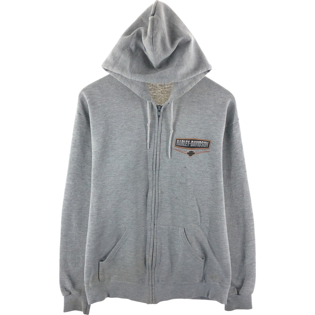 00'S Harley-Davidson Back Print Sweat Full Zip Hoodie Made in USA Men's M cotton gray type Vintage Second Hand