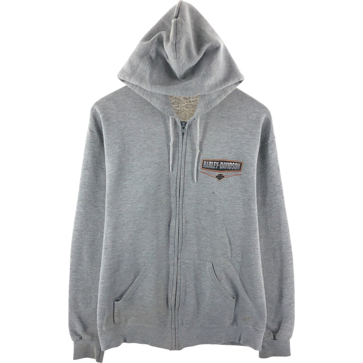 00'S Harley-Davidson Back Print Sweat Full Zip Hoodie Made in USA Men's M cotton gray type Vintage Second Hand