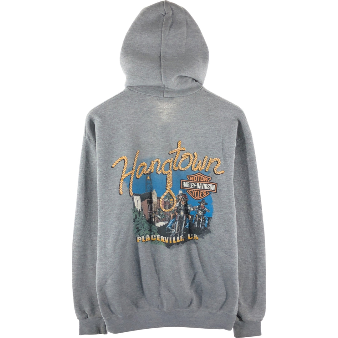 00'S Harley-Davidson Back Print Sweat Full Zip Hoodie Made in USA Men's M cotton gray type Vintage Second Hand