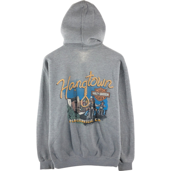 00'S Harley-Davidson Back Print Sweat Full Zip Hoodie Made in USA Men's M cotton gray type Vintage Second Hand