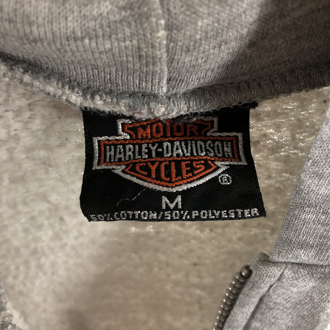 00'S Harley-Davidson Back Print Sweat Full Zip Hoodie Made in USA Men's M cotton gray type Vintage Second Hand