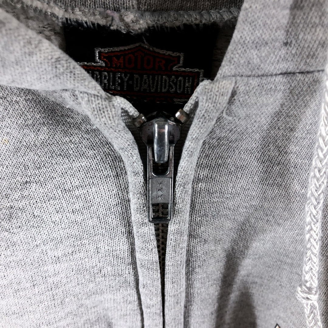 00'S Harley-Davidson Back Print Sweat Full Zip Hoodie Made in USA Men's M cotton gray type Vintage Second Hand