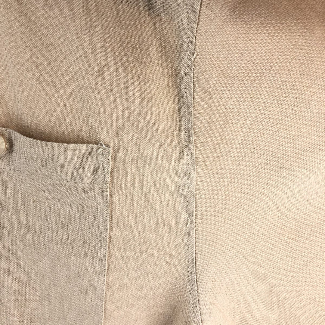 TRUST short sleeve open collar rayon x linen shirt men's XL size linen Beige type Vintage Second Hand