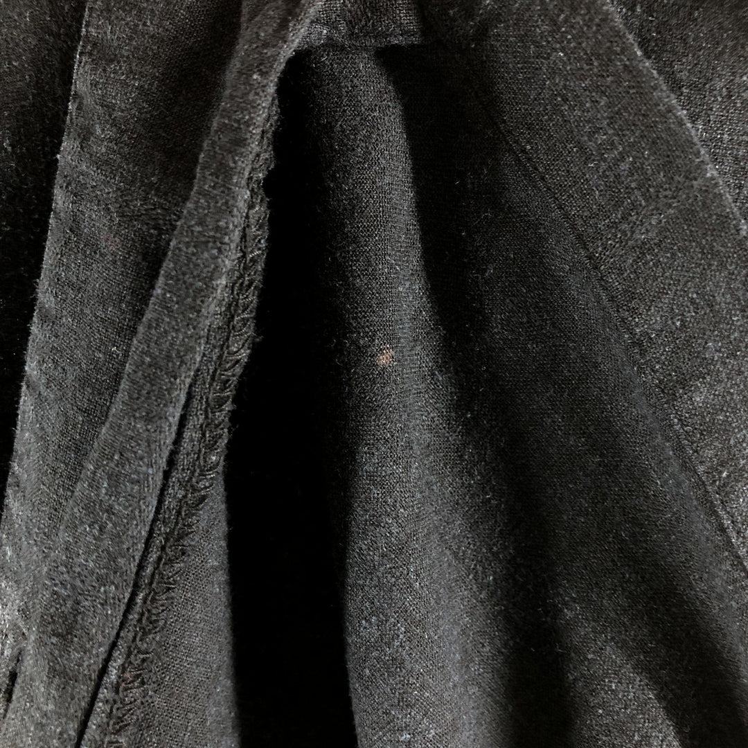 CHERESKIN short sleeve rayon x linen shirt, men's size L linen black type Vintage Second Hand