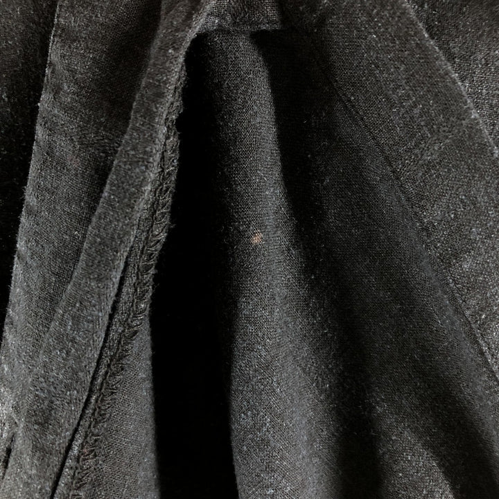 CHERESKIN short sleeve rayon x linen shirt, men's size L linen black type Vintage Second Hand