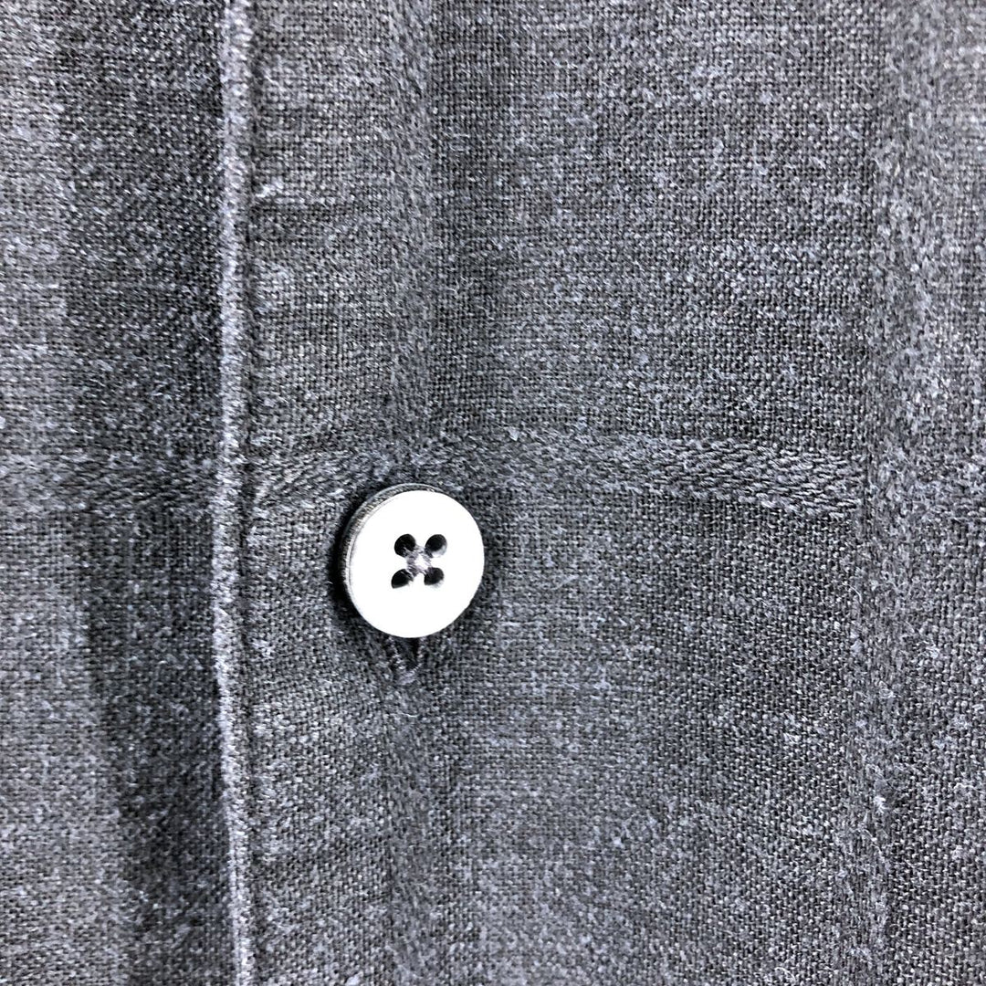 CHERESKIN Short Sleeve Open Collar Rayon x Linen Shirt Box Shirt Men's L Size linen black type Vintage Second Hand