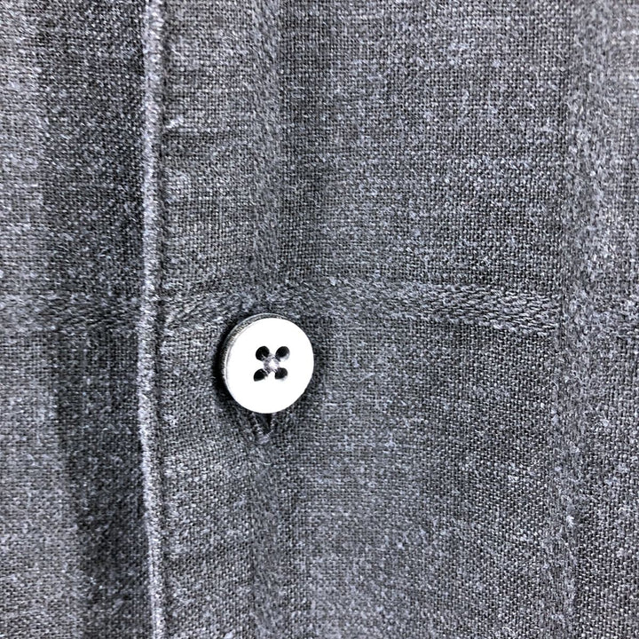 CHERESKIN Short Sleeve Open Collar Rayon x Linen Shirt Box Shirt Men's L Size linen black type Vintage Second Hand