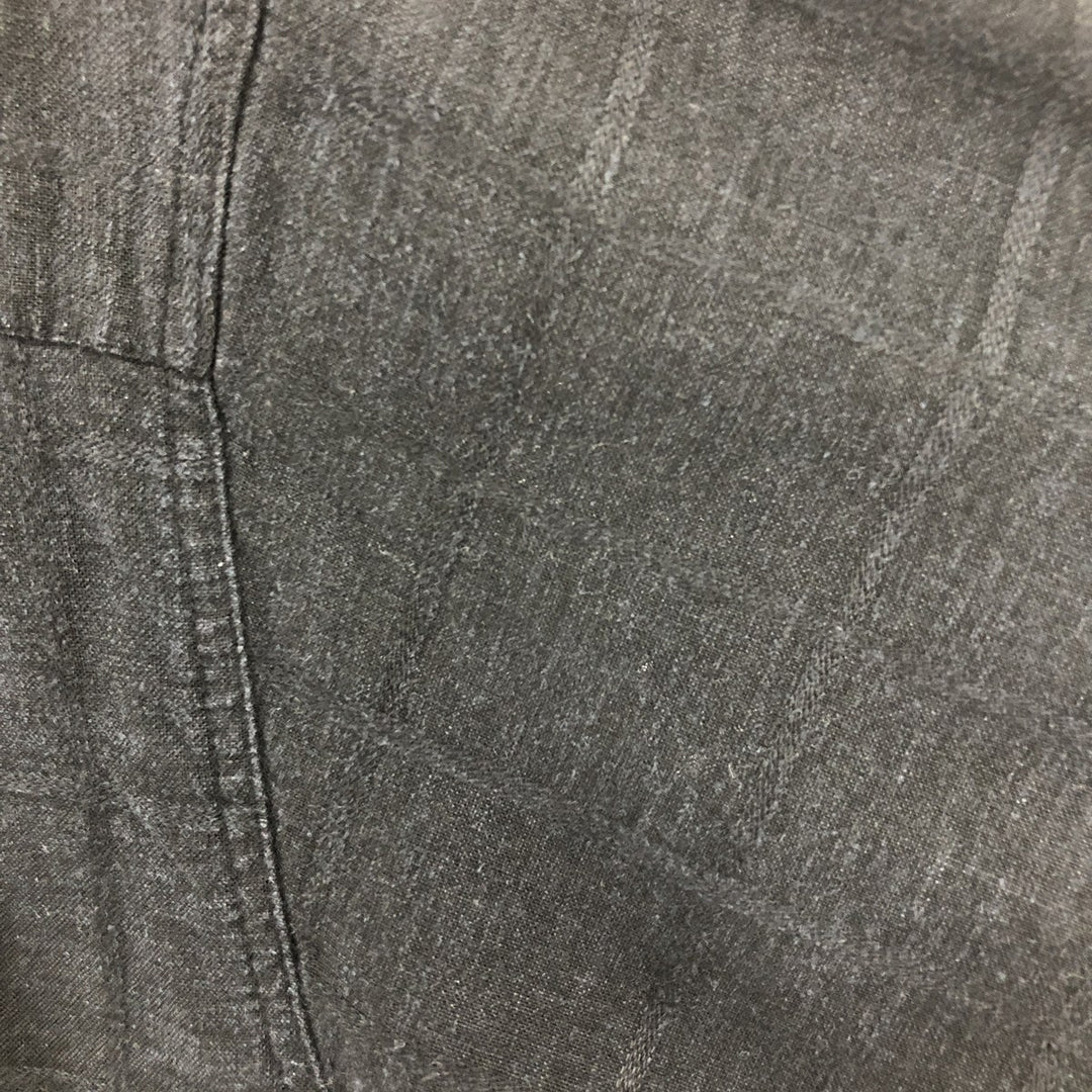 CHERESKIN Short Sleeve Open Collar Rayon x Linen Shirt Box Shirt Men's L Size linen black type Vintage Second Hand