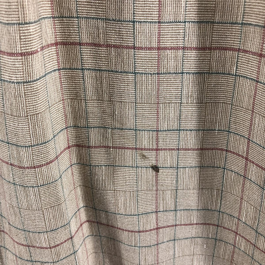 00'S Pendleton Check Pattern Short Sleeve Rayon x Linen Button Down Shirt Men's XL linen brown type Vintage Second Hand