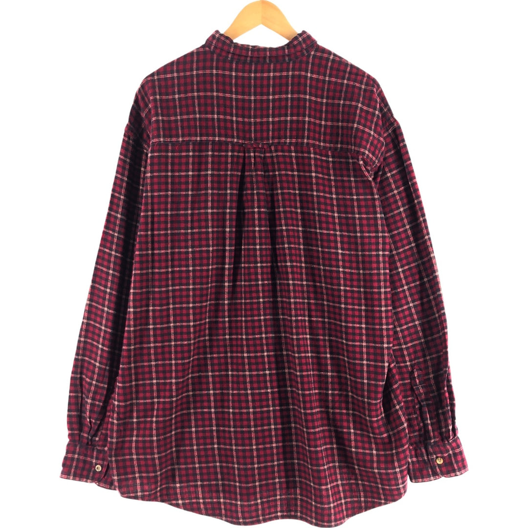 90'S Ralph Lauren CHAPS Long Sleeve Button Down Light Flannel Check Shirt Men's XL Vintage cotton red type Vintage Second Hand