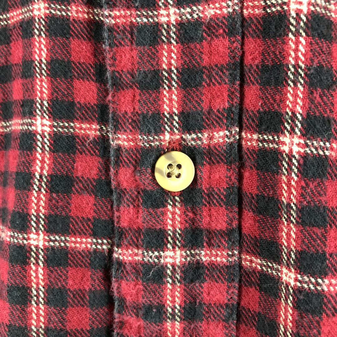 90'S Ralph Lauren CHAPS Long Sleeve Button Down Light Flannel Check Shirt Men's XL Vintage cotton red type Vintage Second Hand