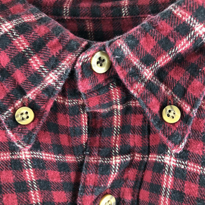 90'S Ralph Lauren CHAPS Long Sleeve Button Down Light Flannel Check Shirt Men's XL Vintage cotton red type Vintage Second Hand