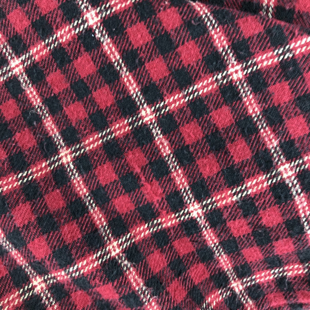 90'S Ralph Lauren CHAPS Long Sleeve Button Down Light Flannel Check Shirt Men's XL Vintage cotton red type Vintage Second Hand