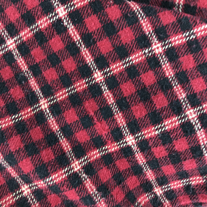90'S Ralph Lauren CHAPS Long Sleeve Button Down Light Flannel Check Shirt Men's XL Vintage cotton red type Vintage Second Hand