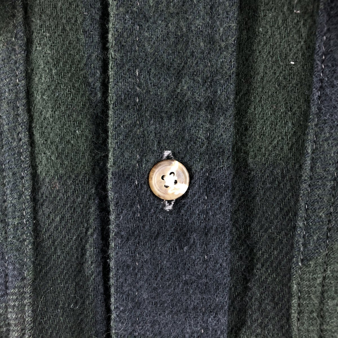 90'S Fieldmaster Buffalo Check Long Sleeve Flannel Check Shirt, Men's XL Size, Vintage cotton Green type dark green Vintage Second Hand