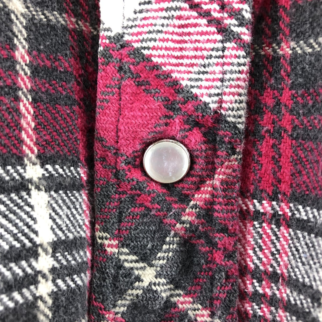 90'S BIG MAC Long Sleeve Western Flannel Check Shirt, Men's Size L, Vintage cotton red type Vintage Second Hand