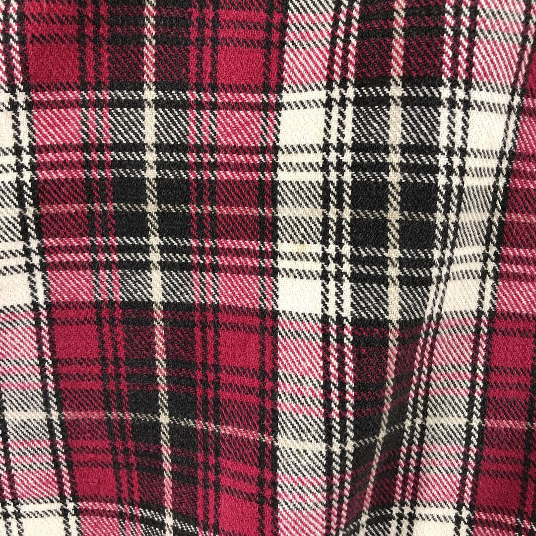 90'S BIG MAC Long Sleeve Western Flannel Check Shirt, Men's Size L, Vintage cotton red type Vintage Second Hand