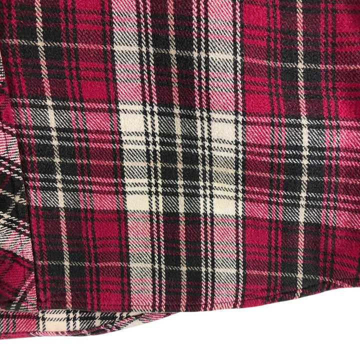 90'S BIG MAC Long Sleeve Western Flannel Check Shirt, Men's Size L, Vintage cotton red type Vintage Second Hand