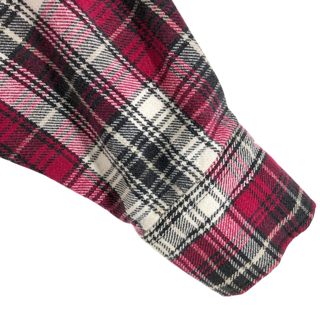 90'S BIG MAC Long Sleeve Western Flannel Check Shirt, Men's Size L, Vintage cotton red type Vintage Second Hand
