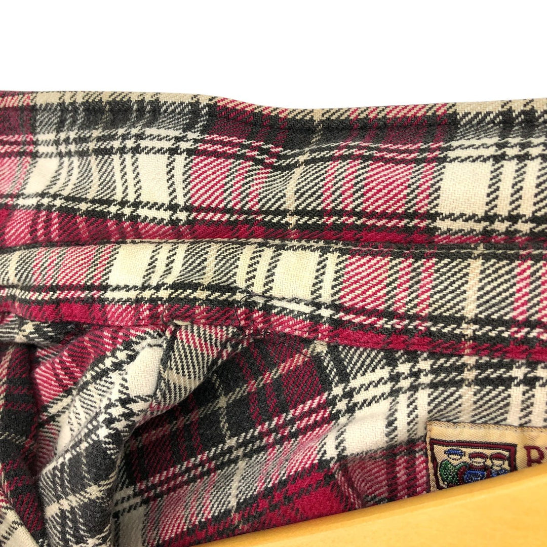 90'S BIG MAC Long Sleeve Western Flannel Check Shirt, Men's Size L, Vintage cotton red type Vintage Second Hand