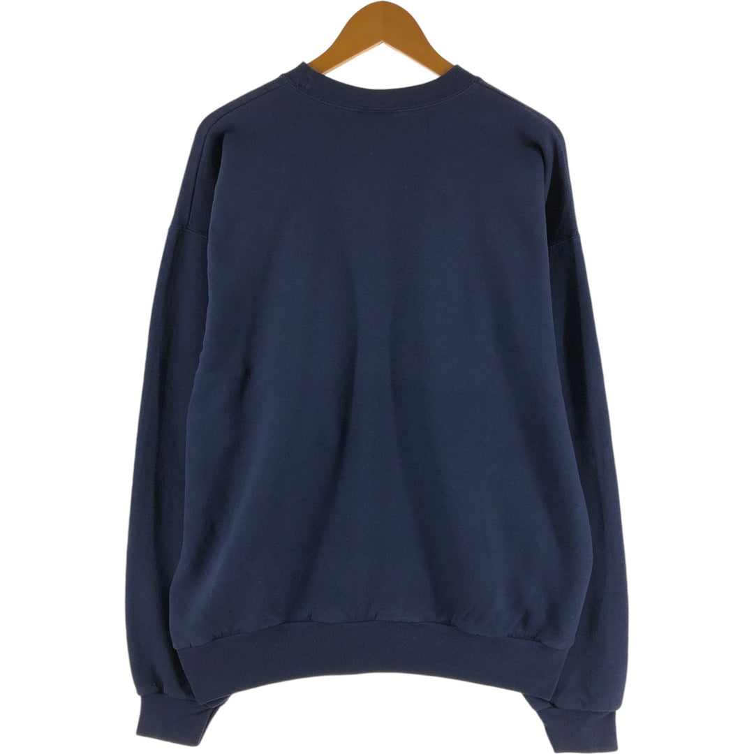 90'S Hanes COMFORTBLEND printed sweatshirt, men's size L, vintage cotton navy blue type Vintage Second Hand