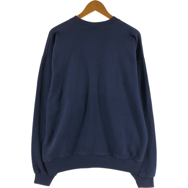 90'S Hanes COMFORTBLEND printed sweatshirt, men's size L, vintage cotton navy blue type Vintage Second Hand