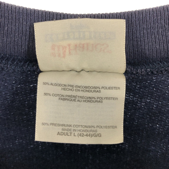 90'S Hanes COMFORTBLEND printed sweatshirt, men's size L, vintage cotton navy blue type Vintage Second Hand