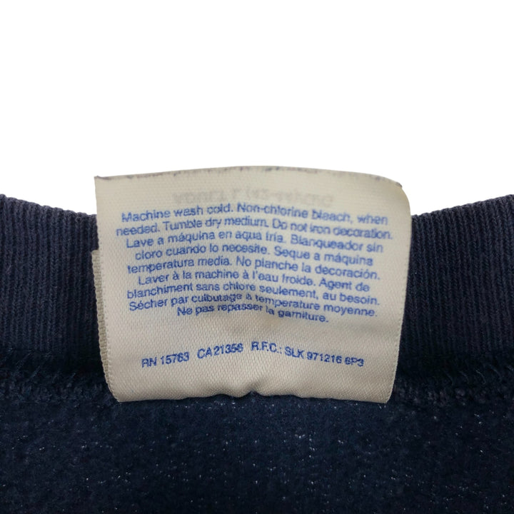 90'S Hanes COMFORTBLEND printed sweatshirt, men's size L, vintage cotton navy blue type Vintage Second Hand
