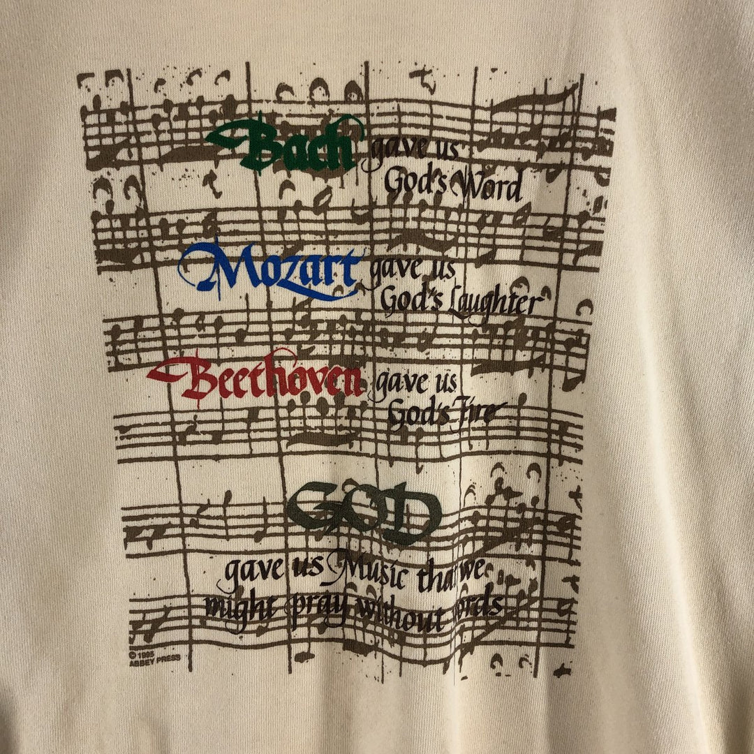 90'S PLATINUM SWEATS Printed sweatshirt, sweatshirt, made in USA, men's size L, vintage polyester Beige type Vintage Second Hand