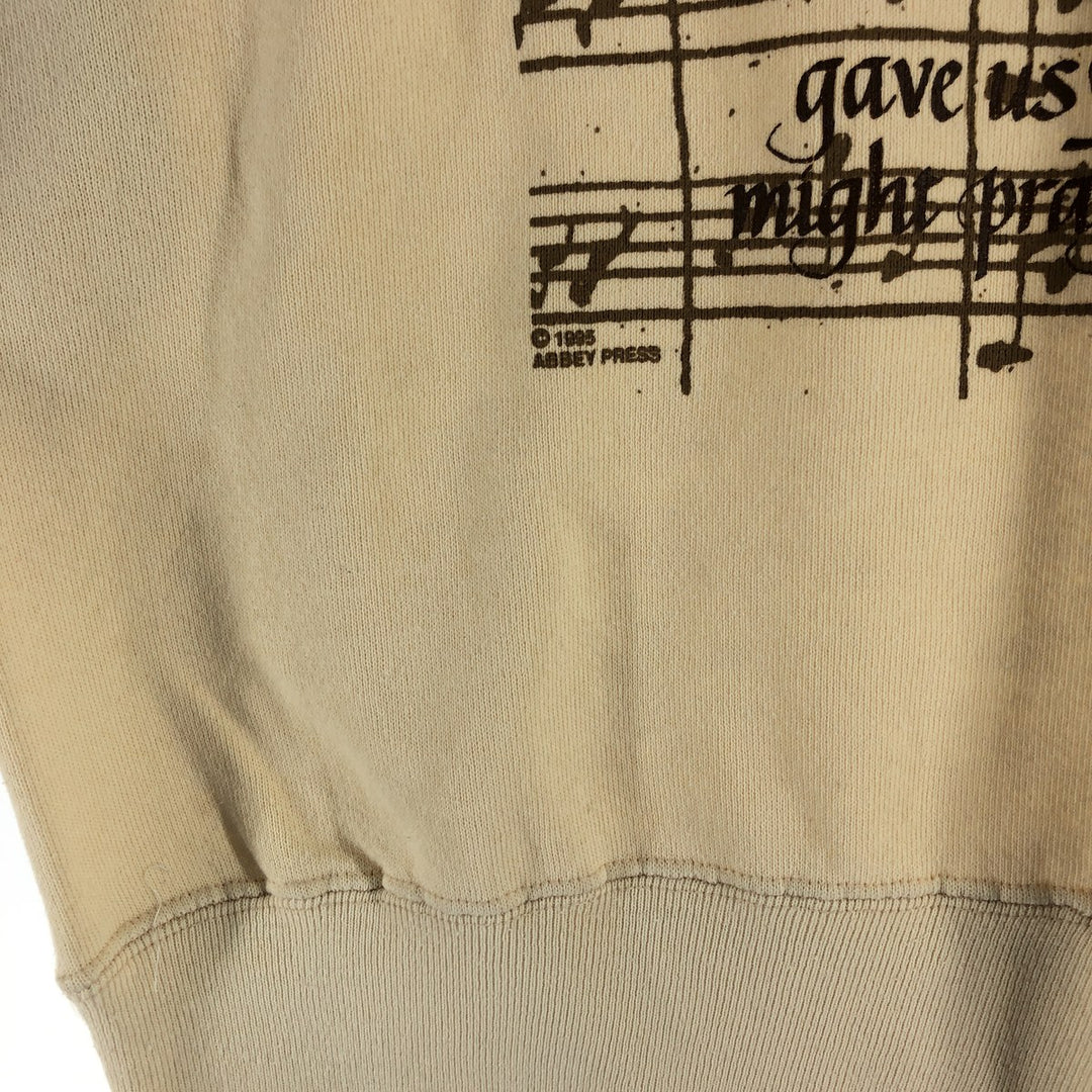90'S PLATINUM SWEATS Printed sweatshirt, sweatshirt, made in USA, men's size L, vintage polyester Beige type Vintage Second Hand